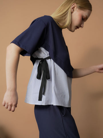 Shyla Striped Combi Top