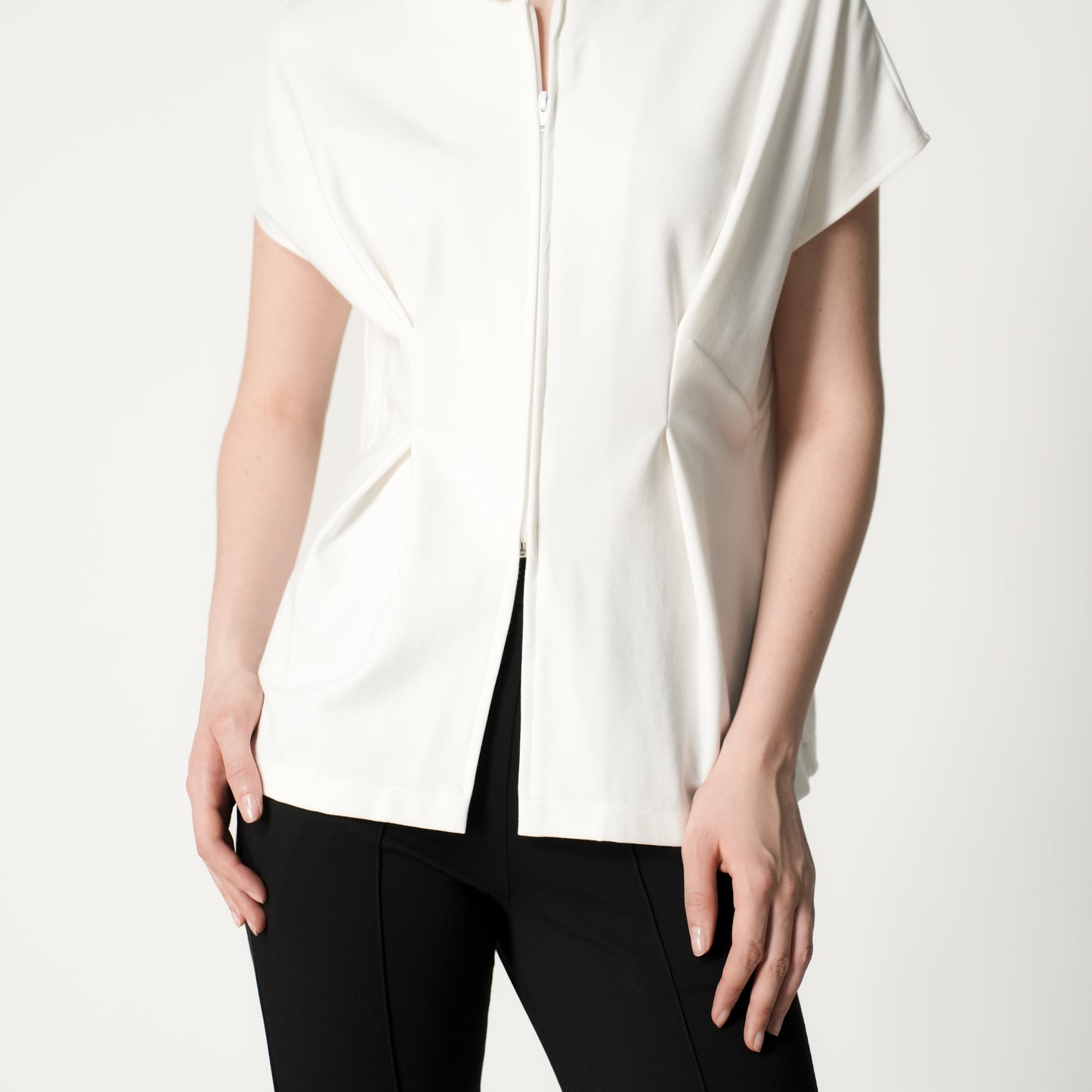 Jolina Zip Pleated Top