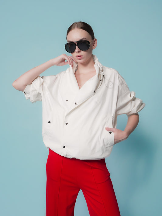 Donita Overlap Hi-neck Jacket
