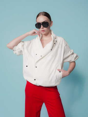 Donita Overlap Hi-neck Jacket