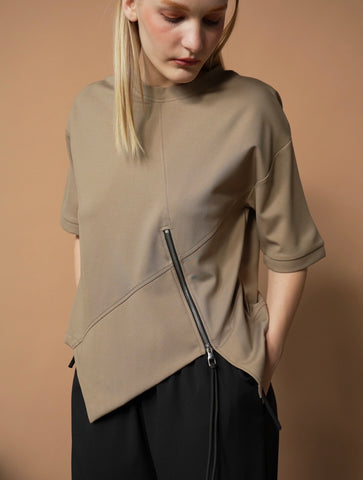 Lorena Slanted Zip Top