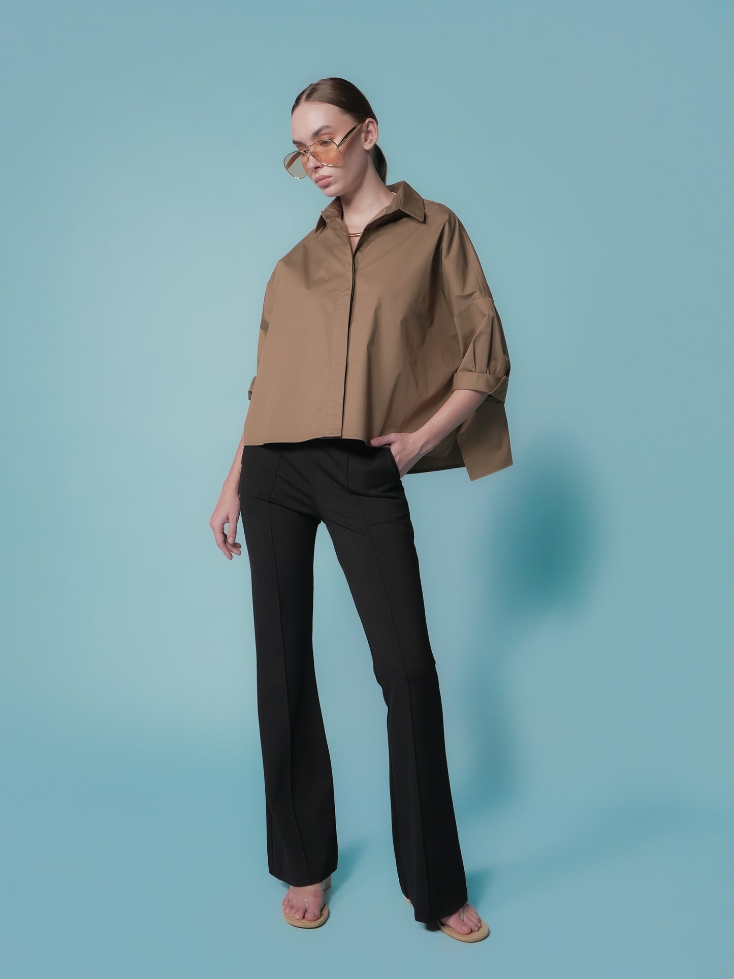 Glaiza Semi Crop Loose Polo
