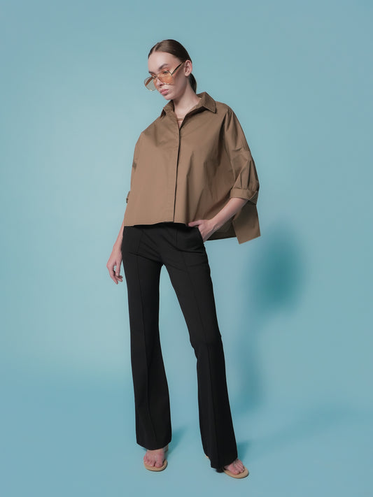 Glaiza Semi Crop Loose Polo