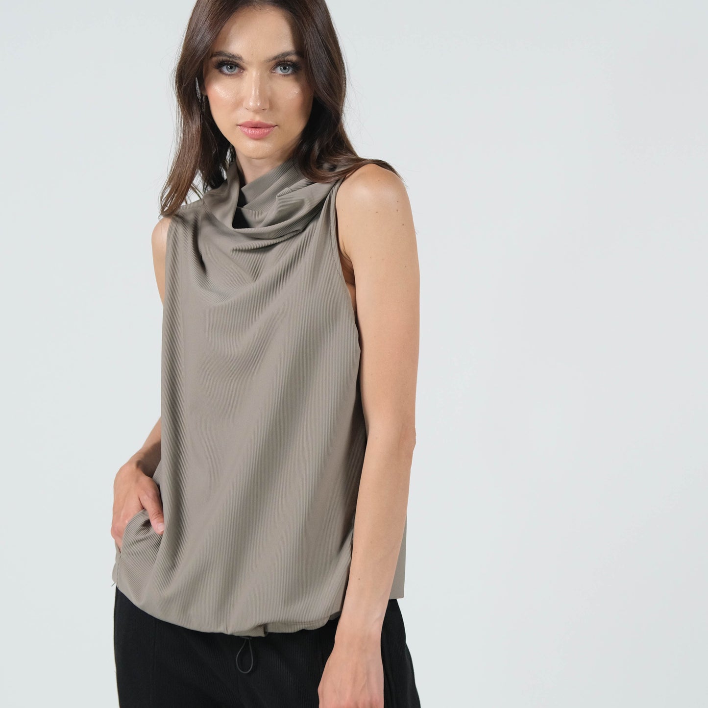 On The Go Courage Cowl Neck Top