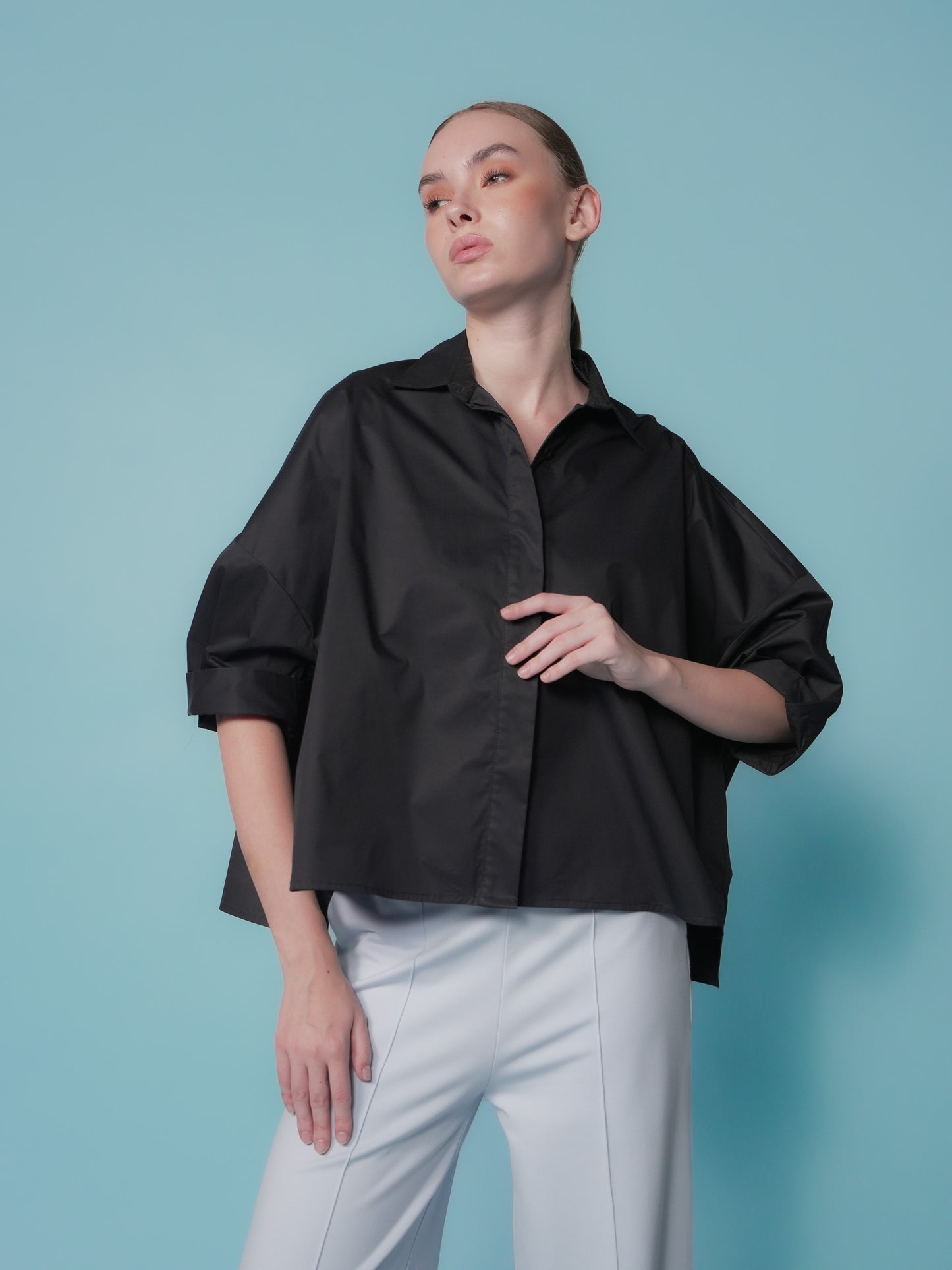 Glaiza Semi Crop Loose Polo