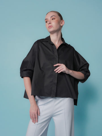 Glaiza Semi Crop Loose Polo