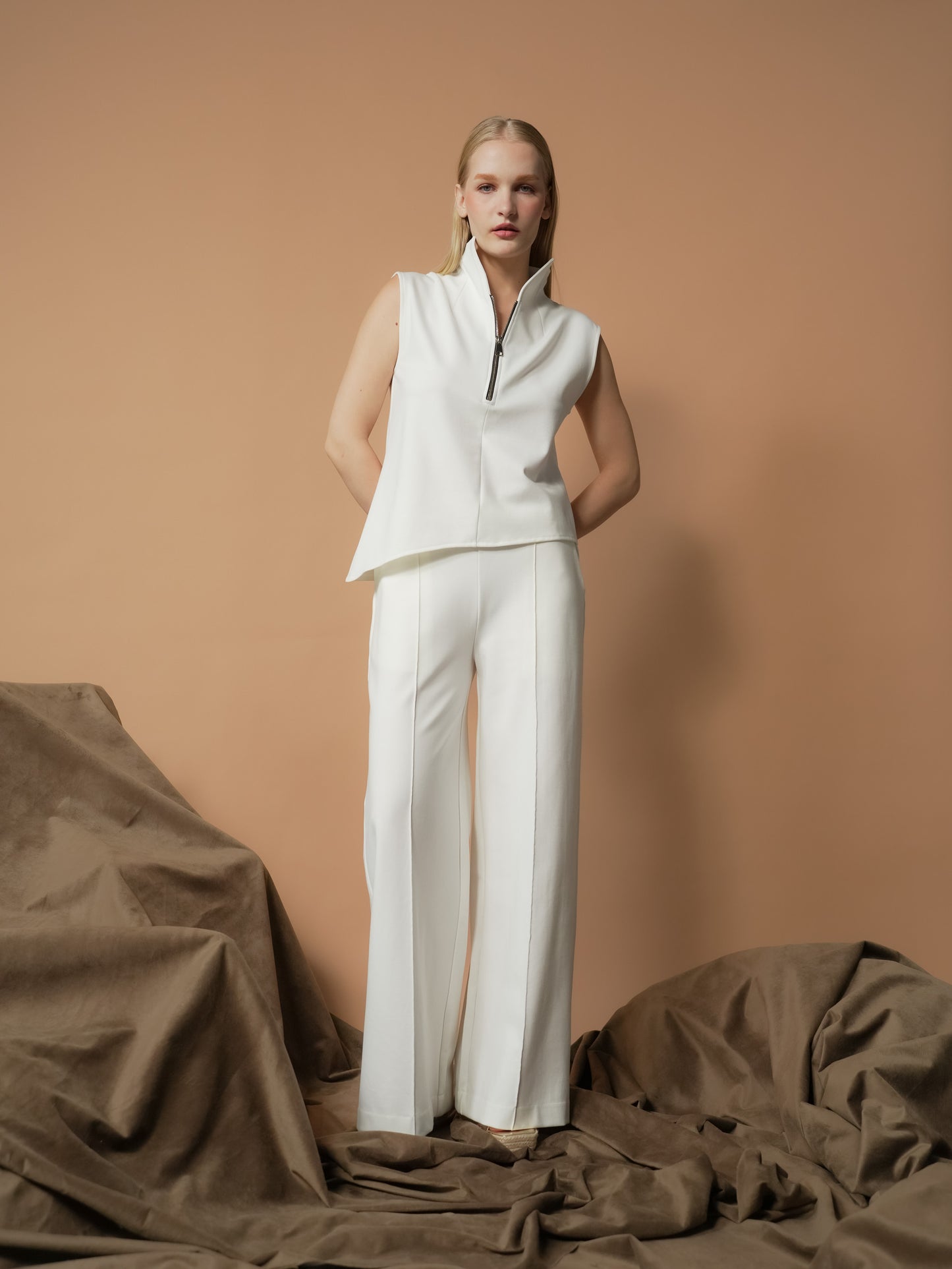 Selina Zipped High Neck Top