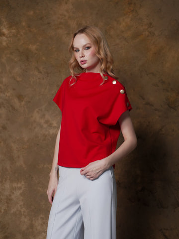 Venti Button Detail Top