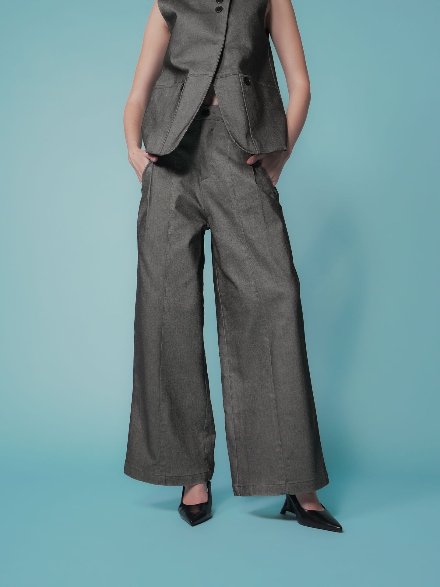 Yvonne Structured Denim Pants