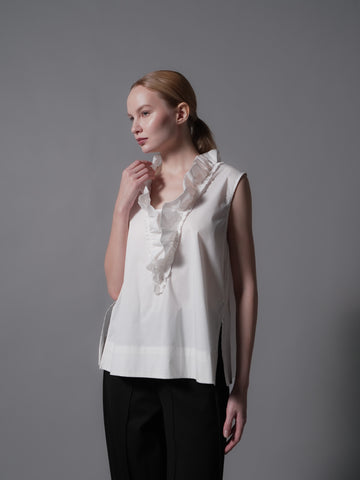 Raffy Ruffle Neck Sleeveless