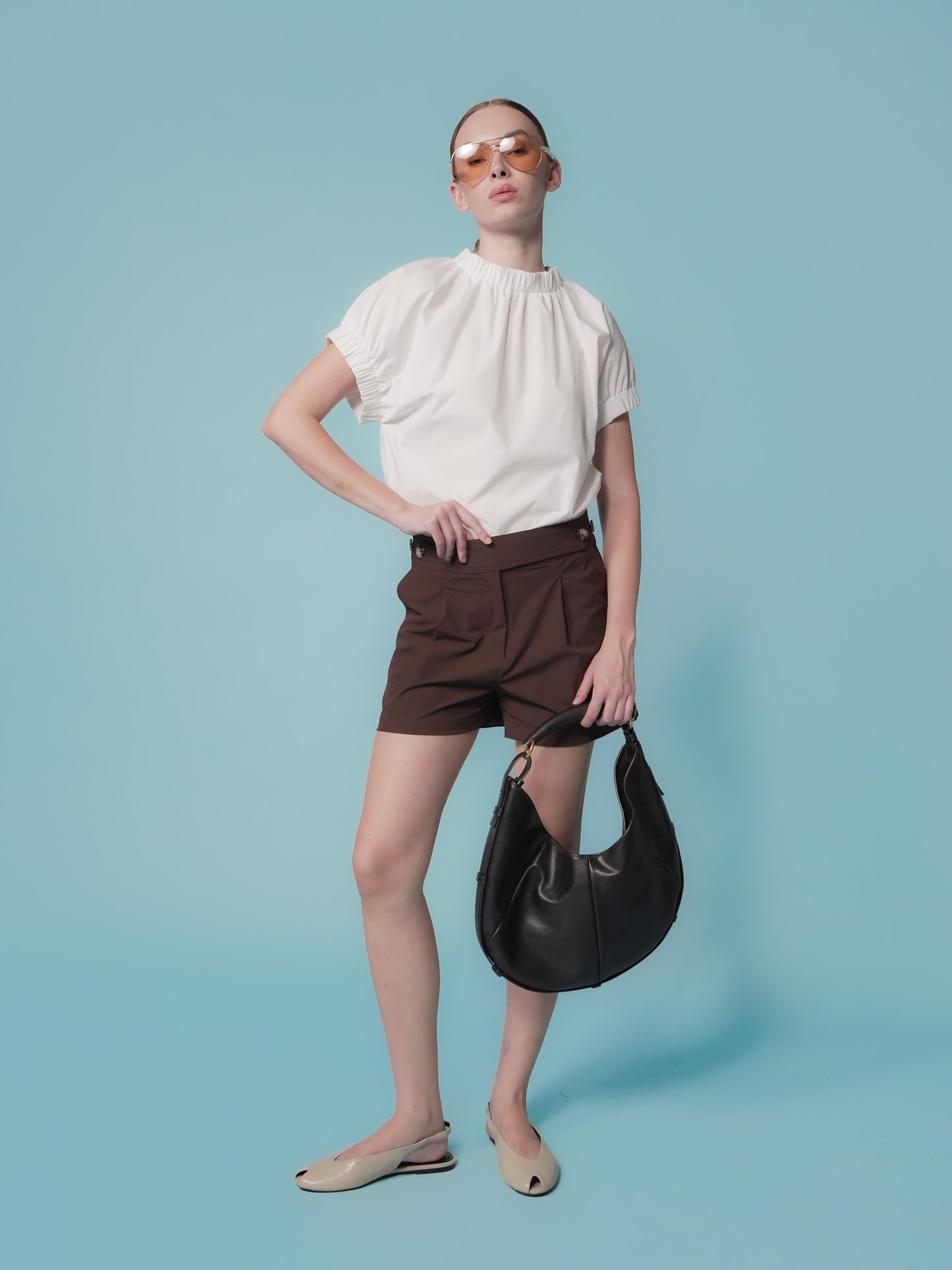Maddy Elastic Neck and Arm Top