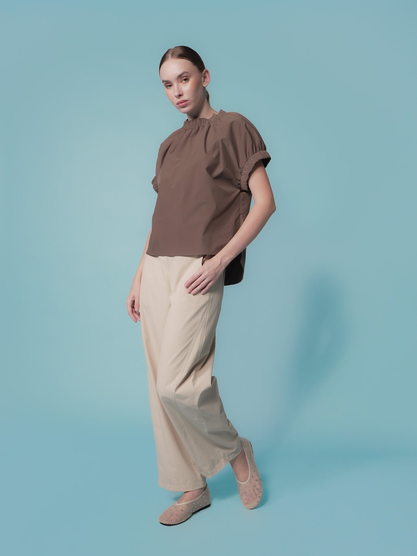 Maddy Elastic Neck and Arm Top