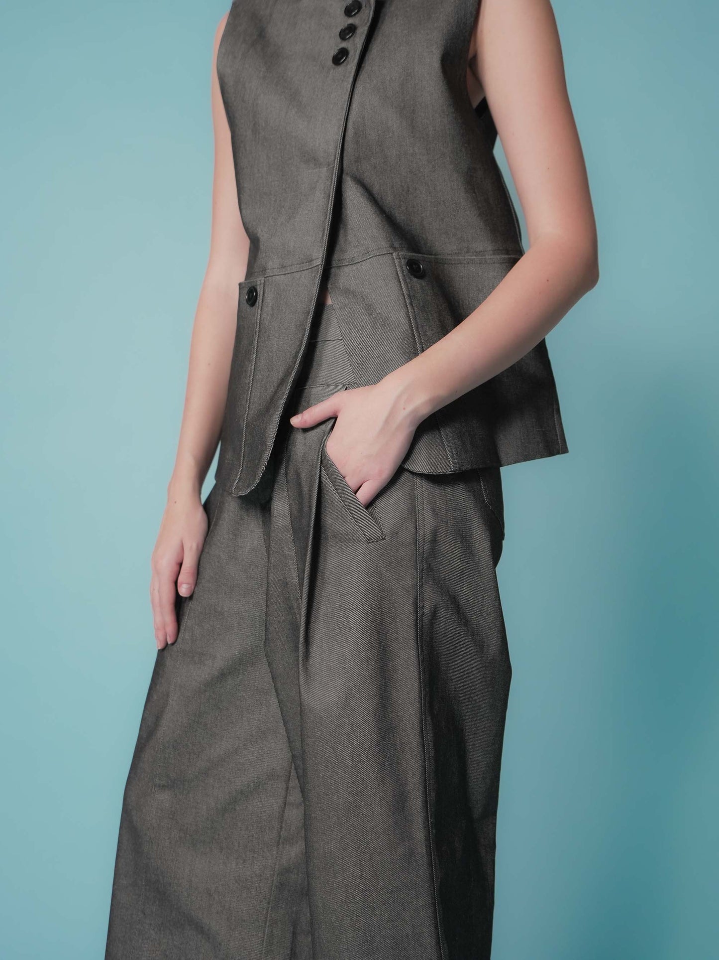 Yvonne Structured Denim Pants