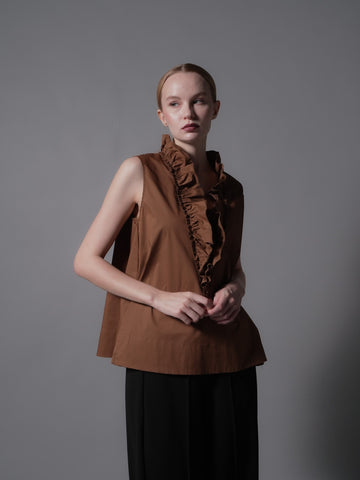Raffy Ruffle Neck Sleeveless