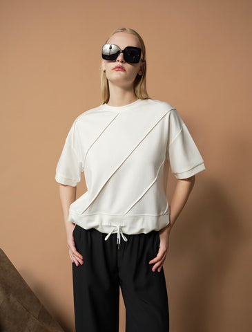 Lassy Slanted Pleats Top