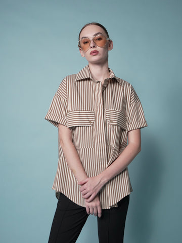 Jester Striped Oversized Polo