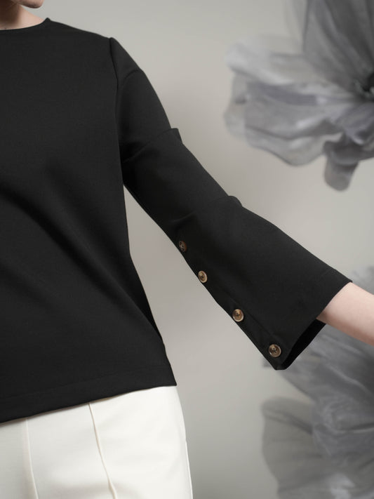 Glenn Button Sleeves Top