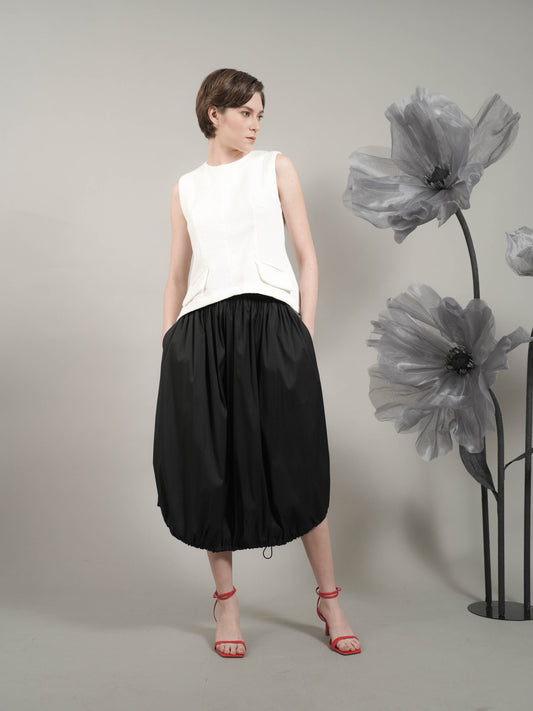 Margarita Back Button Tweed Vest Top