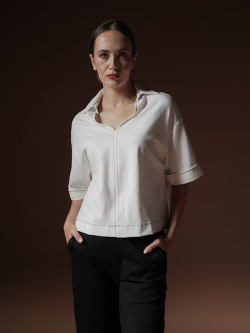 Martina Contrast Thread Top