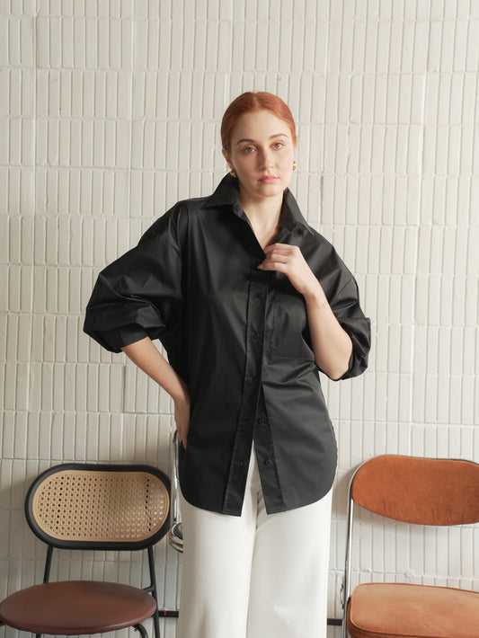 Carmela uneven hem polo top