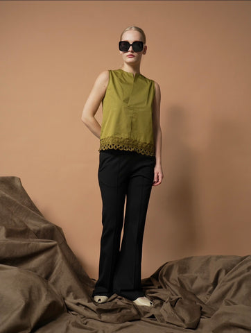 Zendy Sleeveless Lace Combi Top