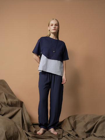 Shyla Striped Combi Top