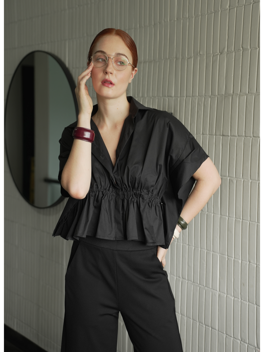 Vanya Shirring Top with cord
