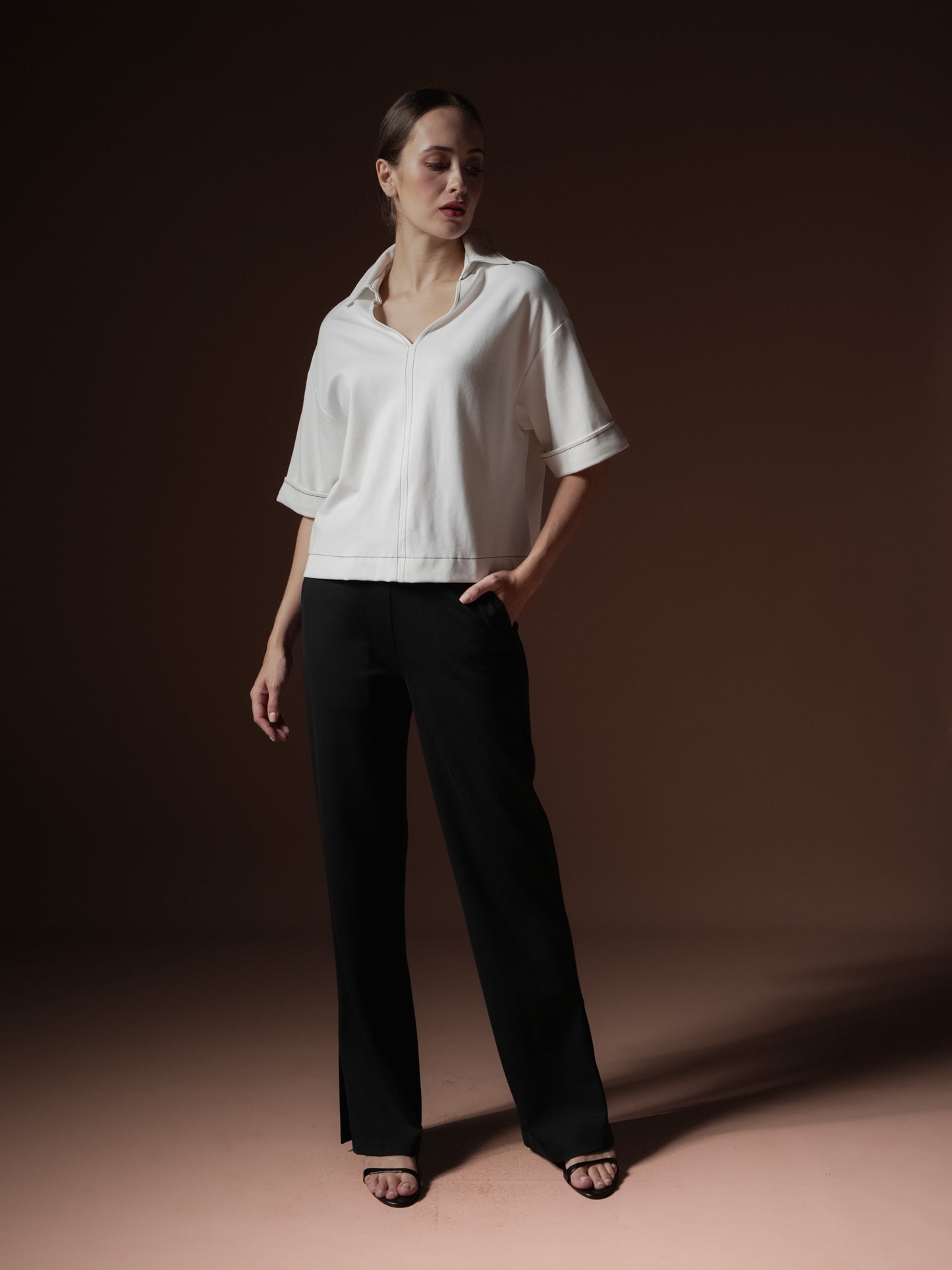 Martina Contrast Thread Top
