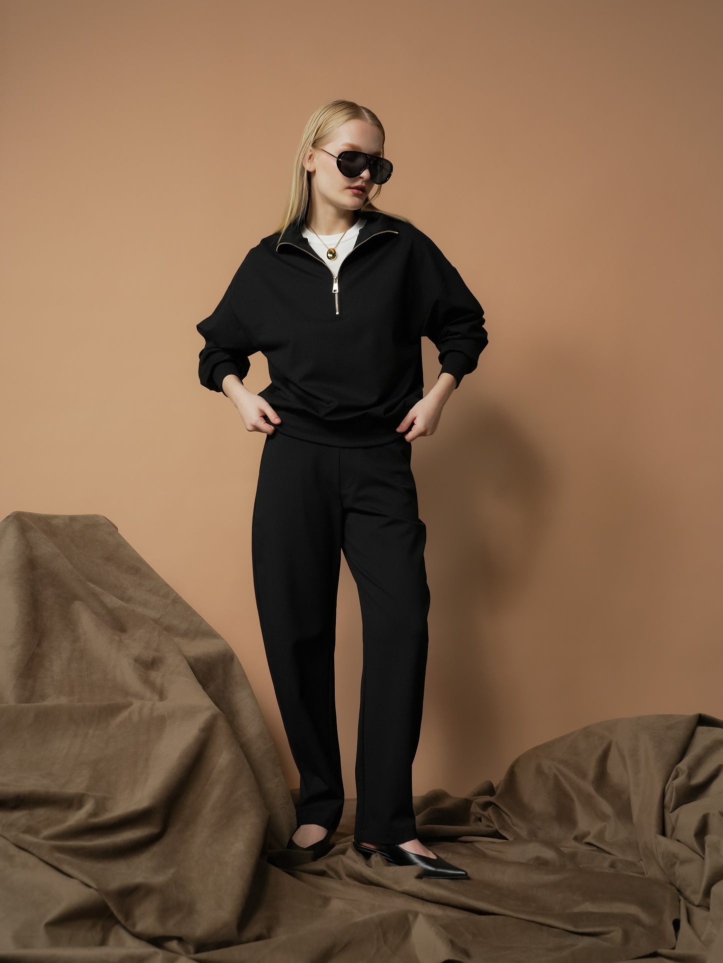 Abby Long Sleeve Zip Top