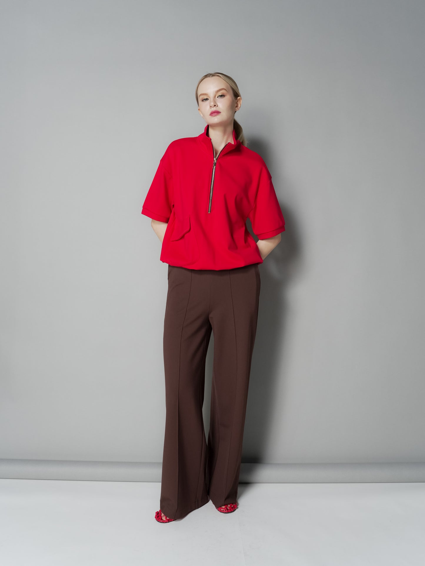 Queenie Zip Top with Pocket