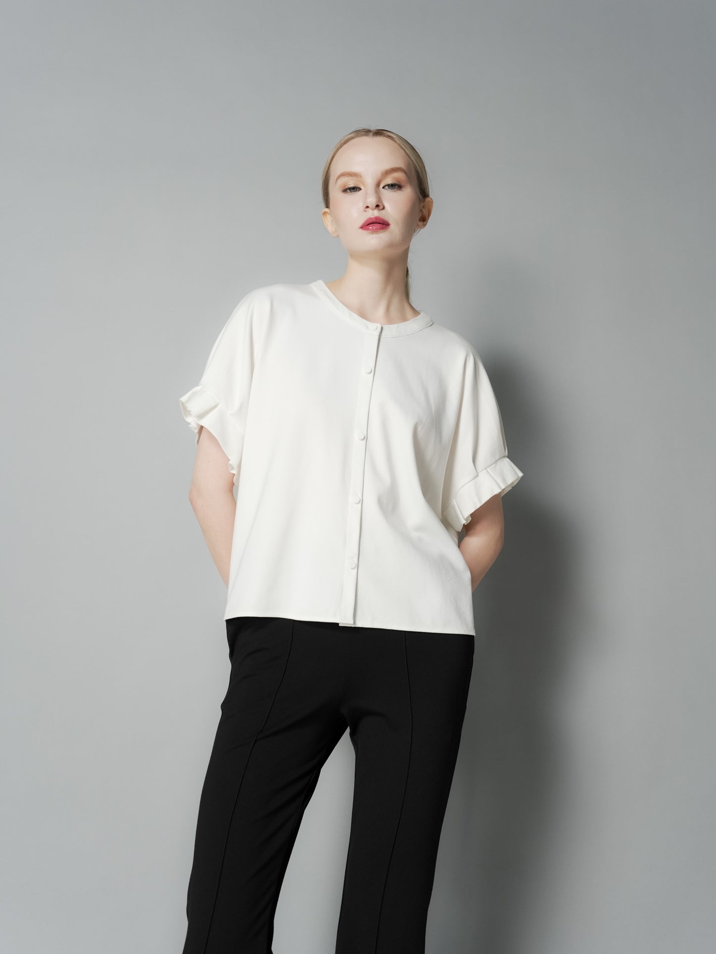 Ness Pleated Sleeves Top