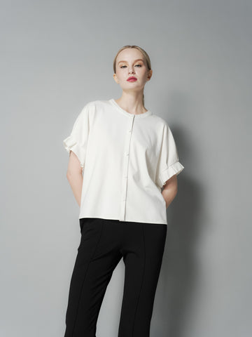 Ness Pleated Sleeves Top