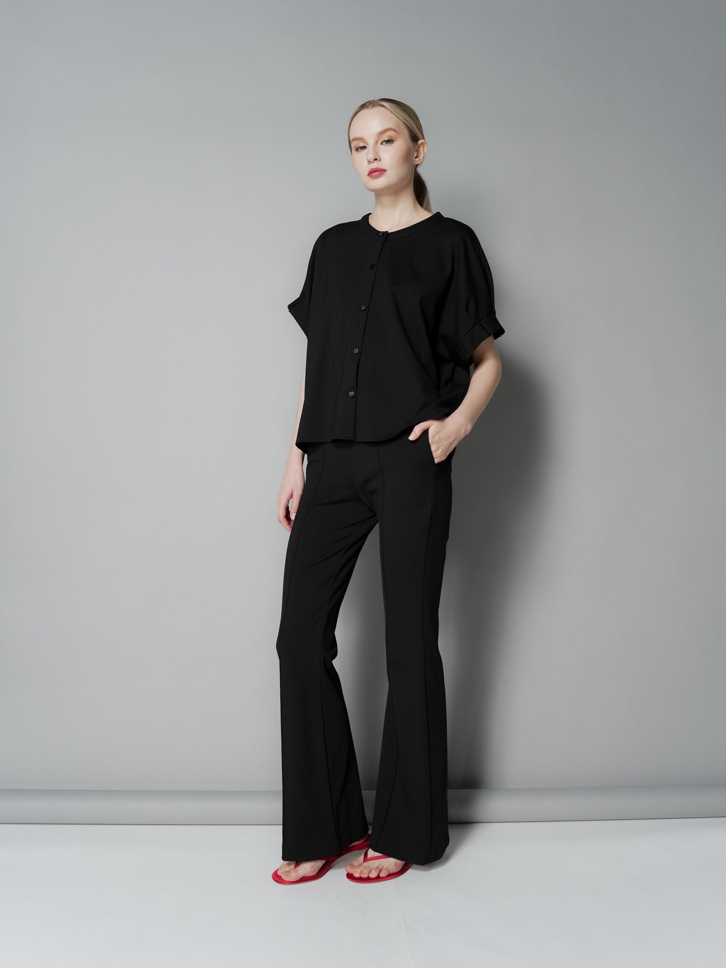 Ness Pleated Sleeves Top