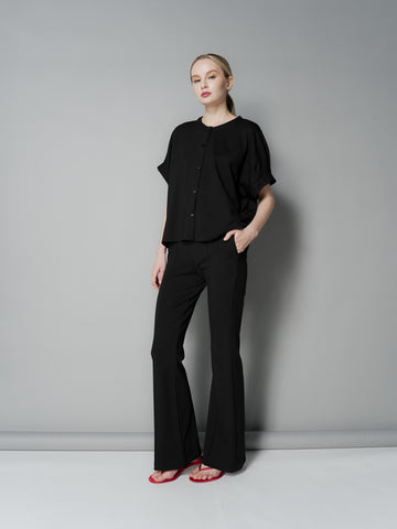 Ness Pleated Sleeves Top