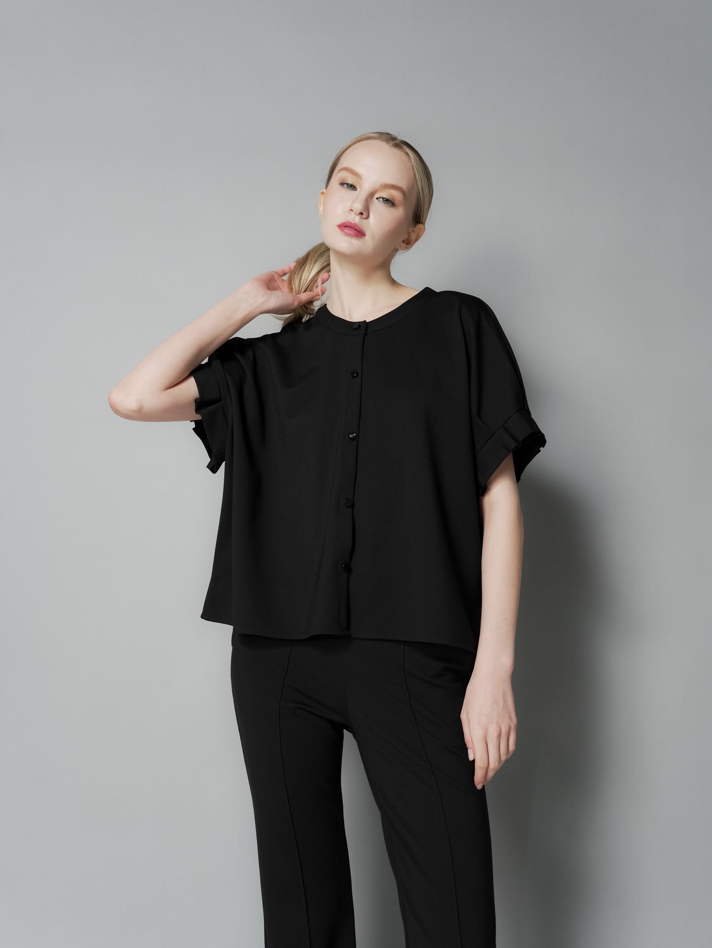 Ness Pleated Sleeves Top