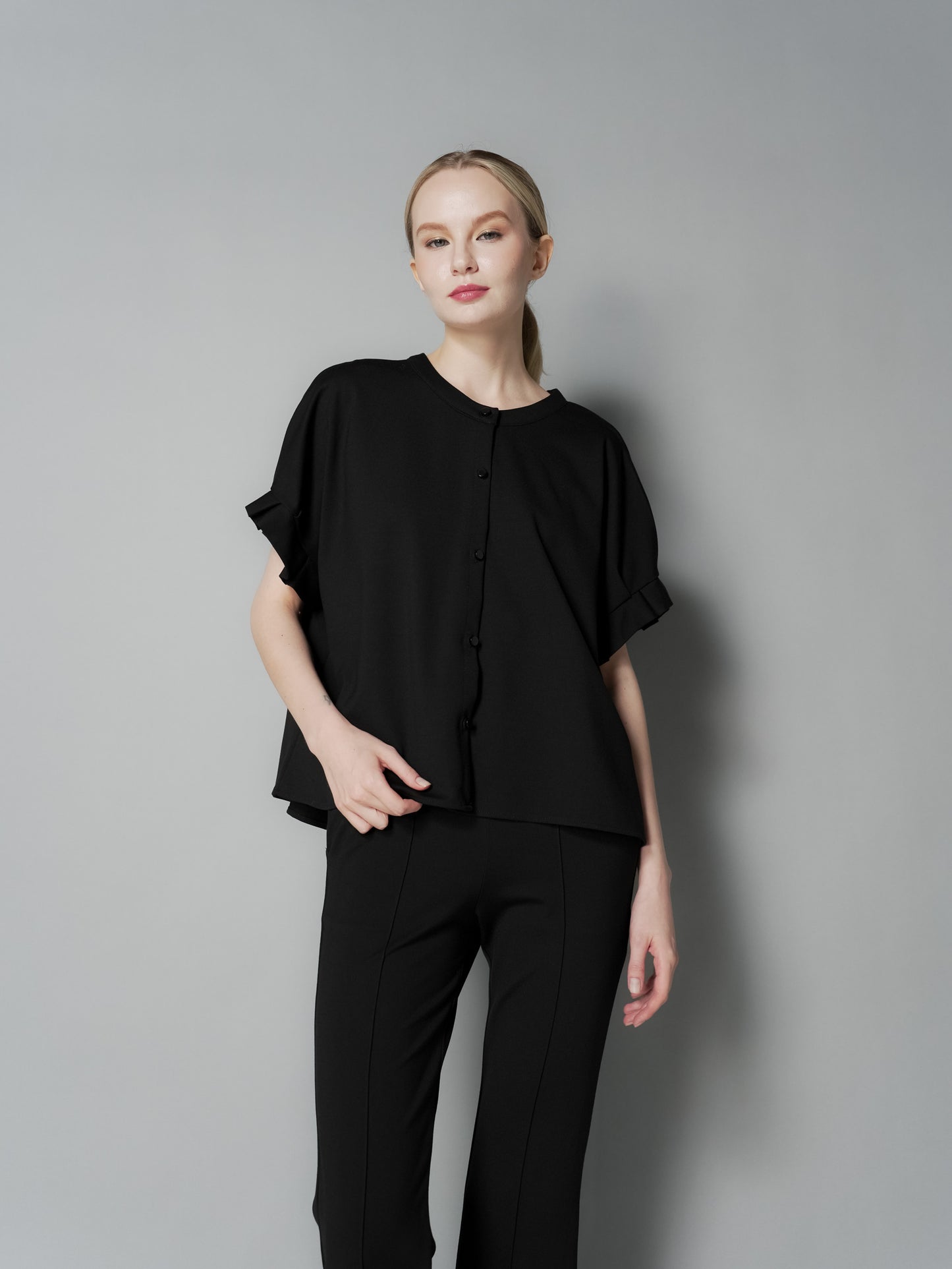 Ness Pleated Sleeves Top