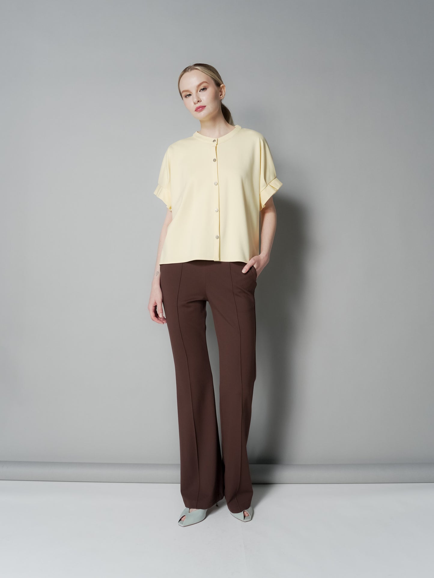 Ness Pleated Sleeves Top