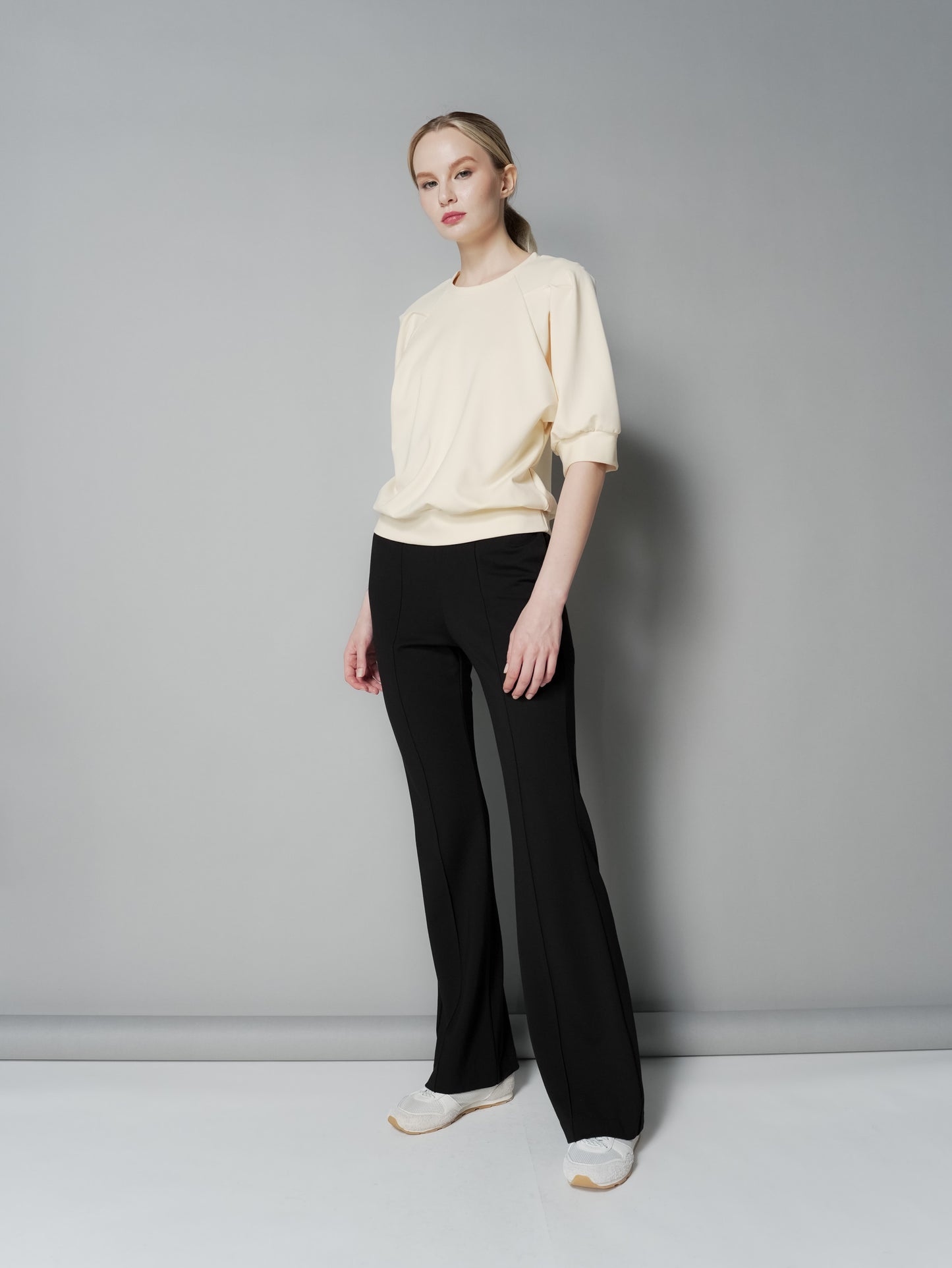 Cess Pleated Sleeve Top