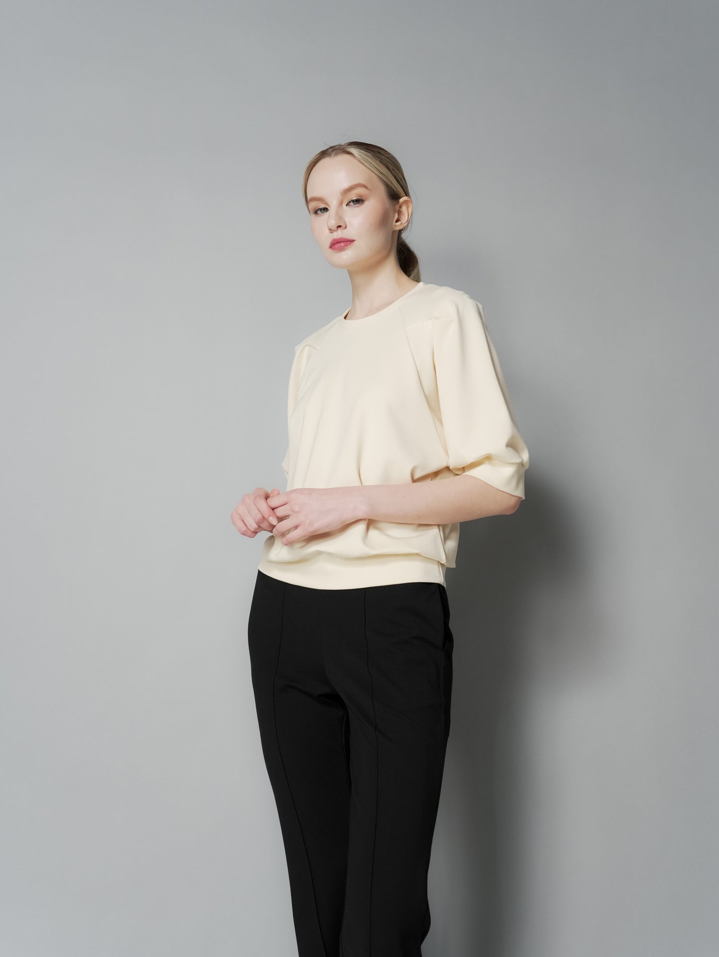 Cess Pleated Sleeve Top