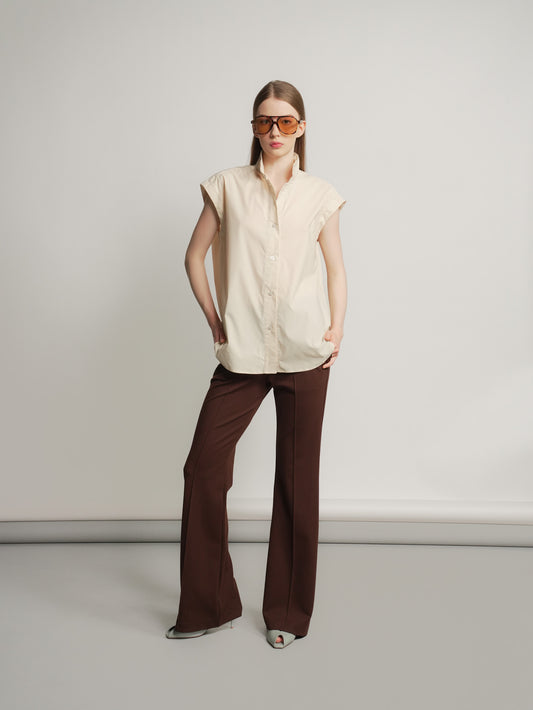 Lilo High Neck Buttondown Top