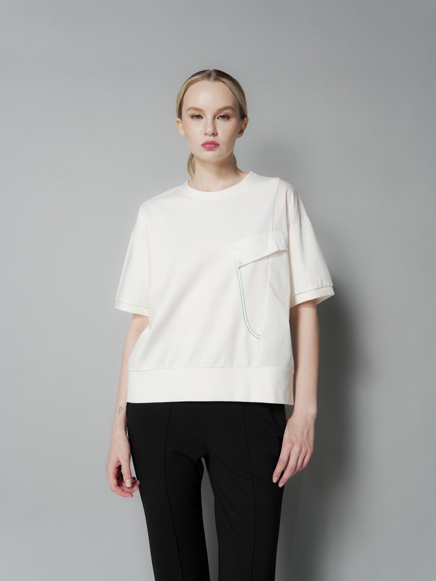 Aliyah Contrast Stitch Combi Top