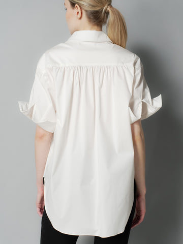 Megan Two-Tone Buttons Polo Top