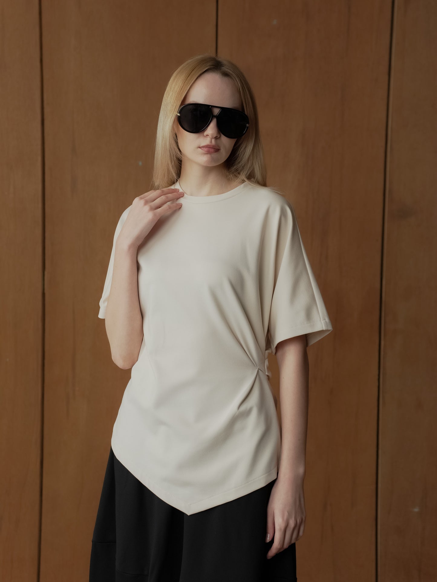 Lav One Side Pleats Top