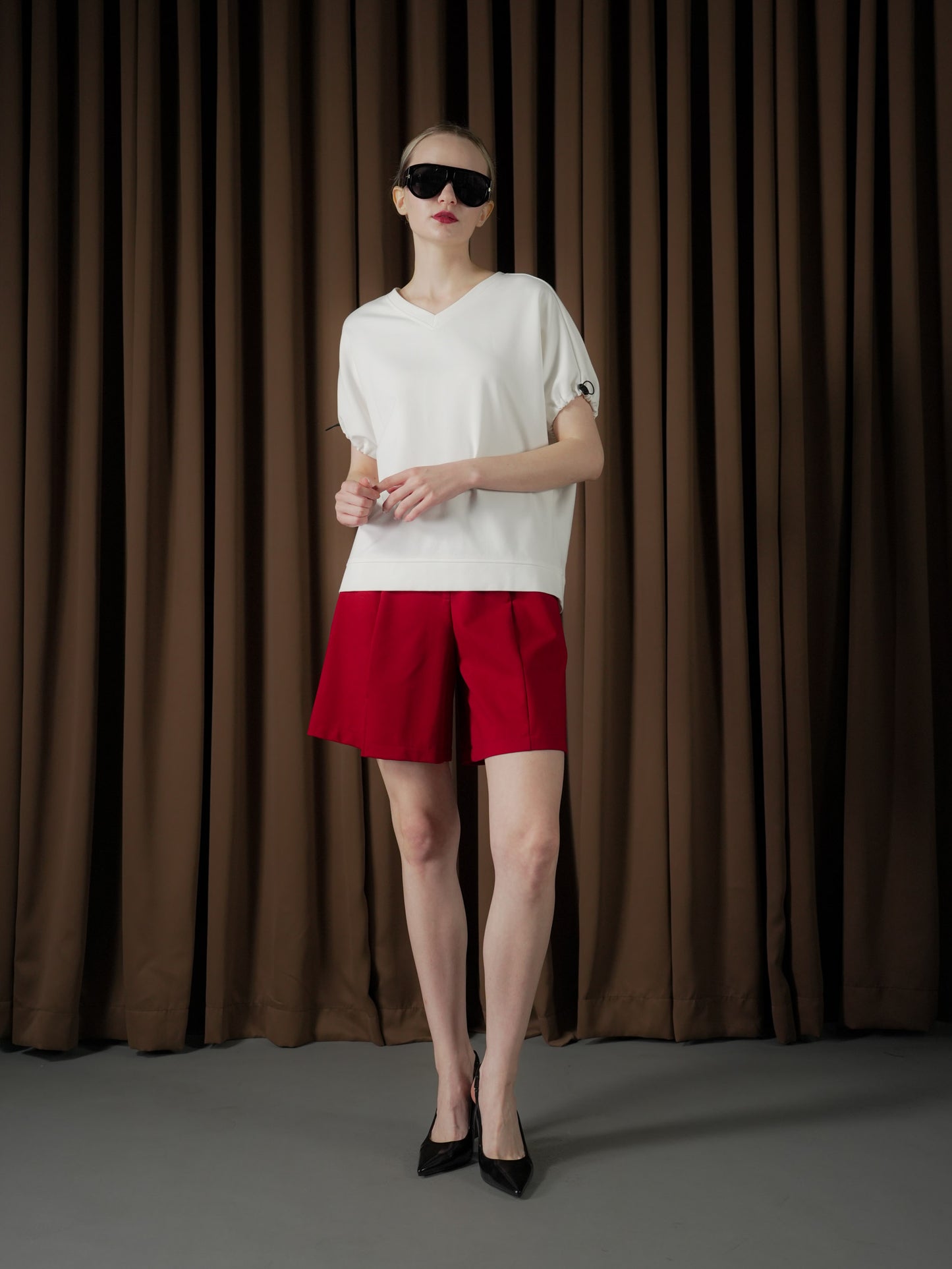 Petra Elastic Sleeve Hem Top