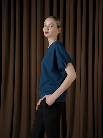 Petra Elastic Sleeve Hem Top