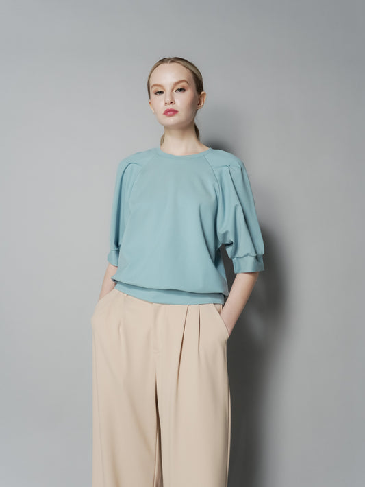 Cess Pleated Sleeve Top