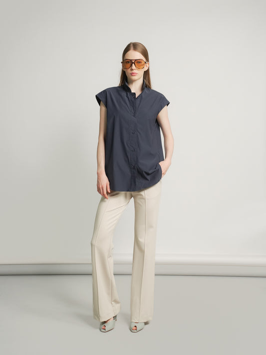 Lilo High Neck Buttondown Top