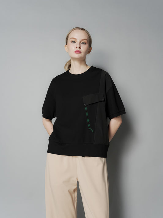 Aliyah Contrast Stitch Combi Top