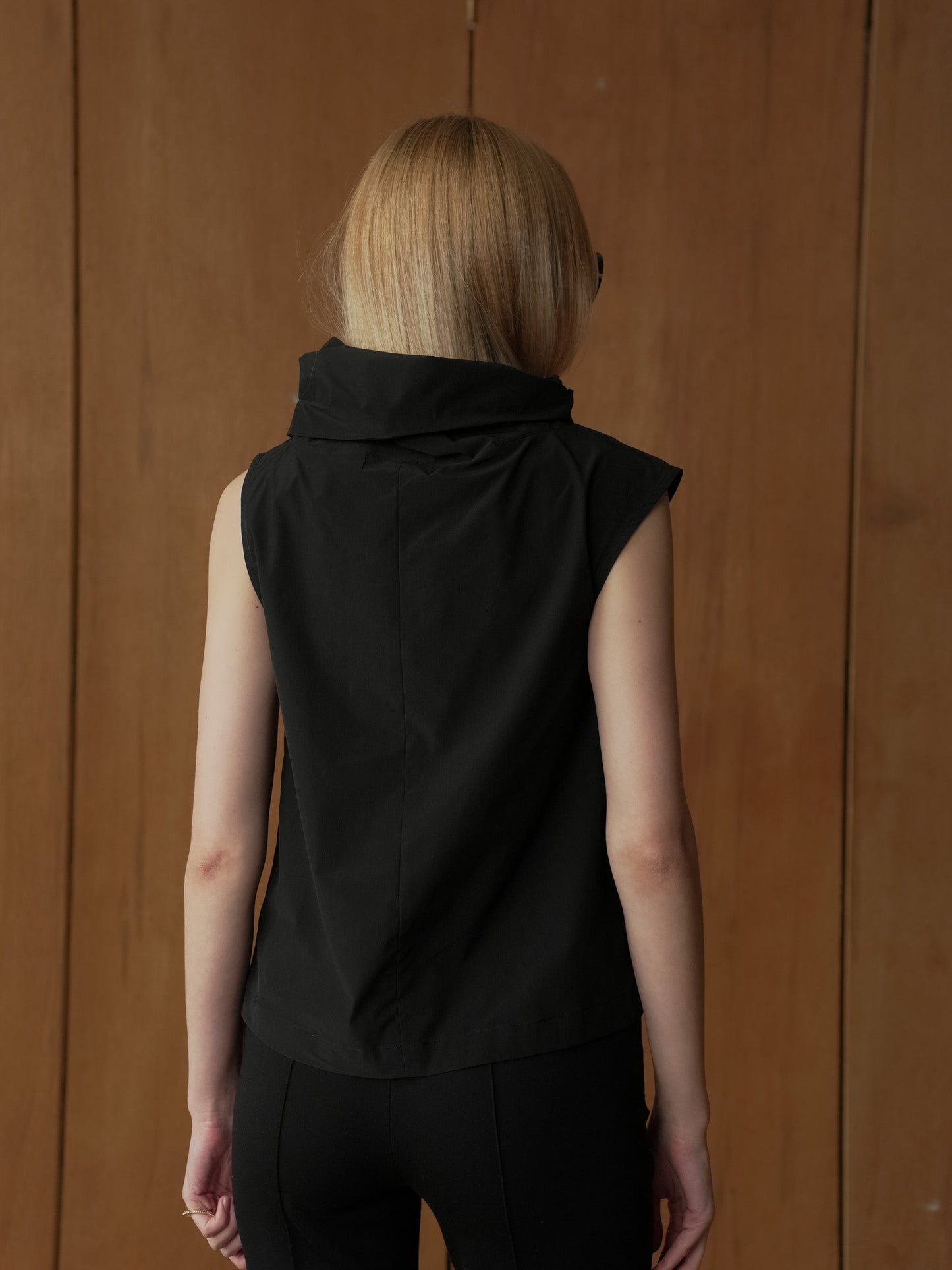 Doha Draped Collar Sleeveless Top