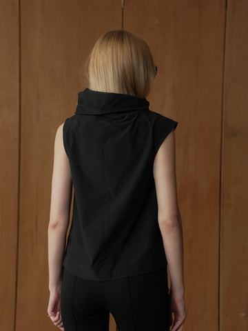 Doha Draped Collar Sleeveless Top